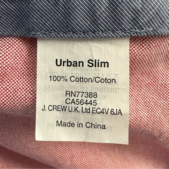 J CREW ⛵️ Men’s Rose Pink Slim Fit Flat Front Oxford Cloth Trousers - Size 32/34 - Picture 9 of 12